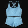 Women sports bra and shorts set manufacturing showcase