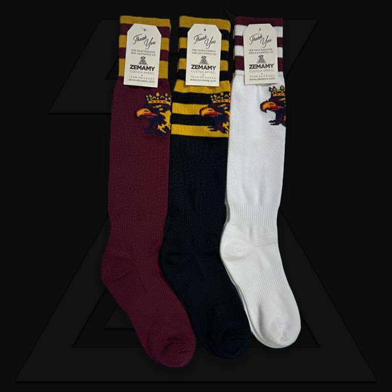 Custom soccer team socks manufacturing showcase by Zemamy